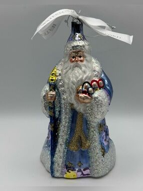 Waterford Holiday Heirlooms Frosty Santa Glass Christmas Ornament Handmade Czech